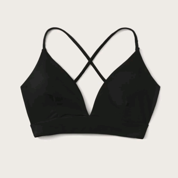 Criss Cross Black Triangle Bikini Top - Picture 4 of 4